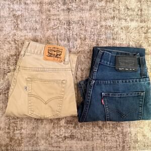 2 Pc Bundle - Sz 14 Boys Levi's 511 Slim Fit Pants Bundle